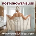 thumbnail image 2 of Unique Bargains Ultra Soft Highly Absorbent Cotton Stripe Bath Towel White 55" x 28", 2 of 6
