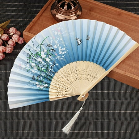 

ManxiVoo Folding Fans Handheld Fans Bamboo Fans Women s Hollowed Bamboo Hand Holding Fan