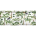 thumbnail image 3 of Palm Tree Kitchen Curtains 2 Panels UV Protected Tier Curtains, Half Window Curtains Kitchen Tiers for Guest Room Bathroom Sink Laundry Room Basement,24"x27", 3 of 7