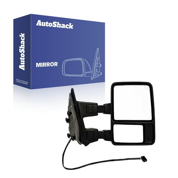 AutoShack Towing Mirror Power Heated Black | Replacement for 2003-2007 Ford F-250 Super Duty 2003-2007 Ford F-350 Super Duty | Passenger Side | 1-PC