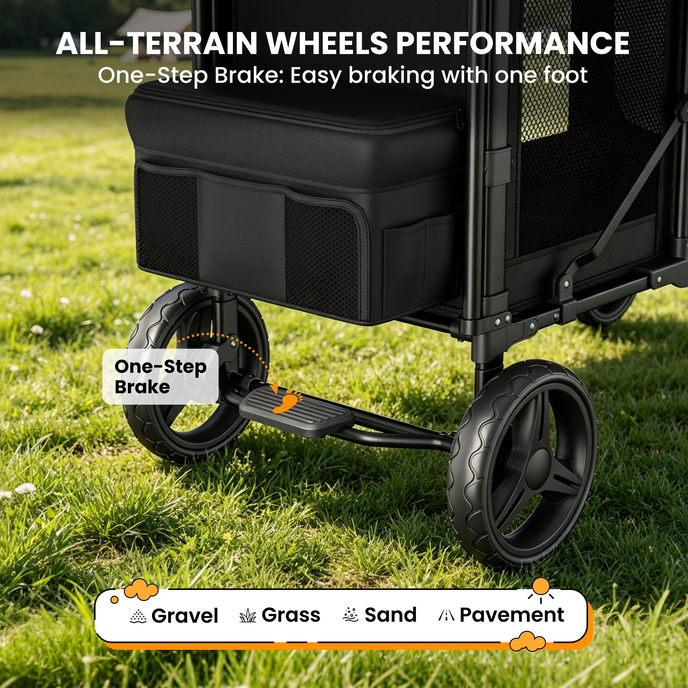 TouHeart Foldable Wagon Stroller for 2 Kids, 3-in-1 Stroller Wagon with Canopy, 5-Point Harness, 180° Adjustable Handlebars, Removable Seat for Toddlers and Child, Black