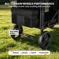 thumbnail image 6 of TouHeart Foldable Wagon Stroller for 2 Kids, 3-in-1 Stroller Wagon with Canopy, 5-Point Harness, 180° Adjustable Handlebars, Removable Seat for Toddlers and Child, Black, 6 of 11
