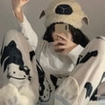 thumbnail image 6 of Sanrio Hello Kitty Flannel Pajamas Black WomenS Warm Woolen Cartoon Casual Home Pants In Autumn Winter Fashion Trousers Gifts, 6 of 22