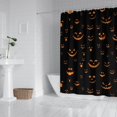 thumbnail image 2 of Black Halloween Pumpkin Faces Shower Curtain 84"x72" ,Bathroom Decorative Shower Curtains Set with 12 Hooks,Modern Waterproof Washable Shower Curtain, 2 of 6