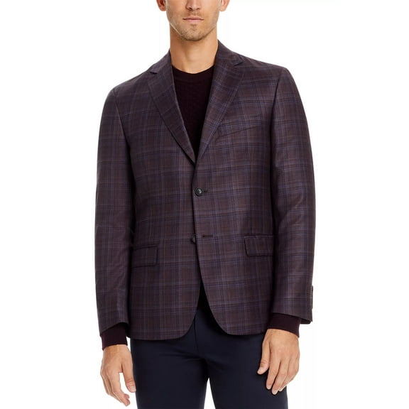 The Mens Store Slim Fit Wool Tonal Plaid Sport Coat 40 Regular Purple - NWT $548