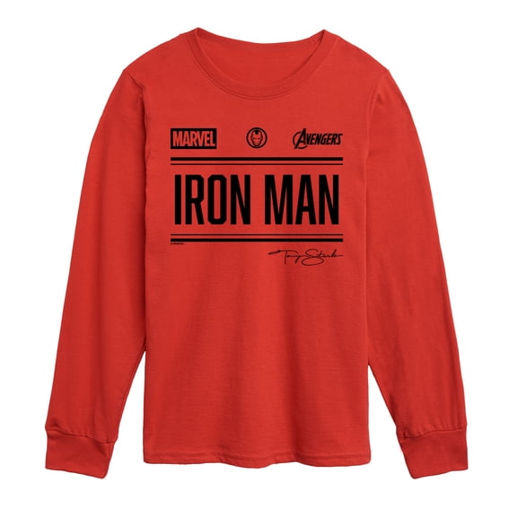Iron Man - Jersey - Youth Boys Long Sleeve Graphic T-Shirt