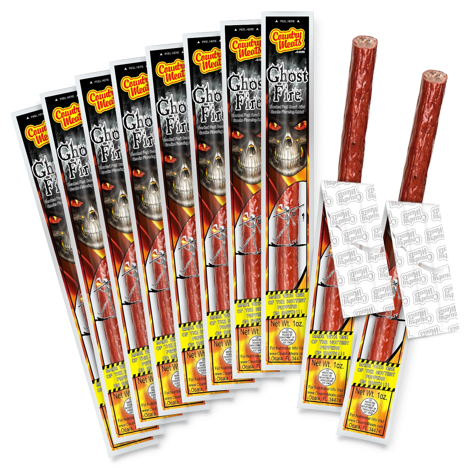 Country Meats High Protein Keto Friendly Meat Sticks (10 Sticks, Ghost ...