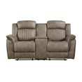 thumbnail image 2 of Bento 74 Inch Manual Recliner Loveseat- Console- Sandy Brown Microfiber, 2 of 6