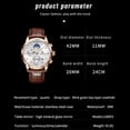 thumbnail image 5 of Weicam Men Boy Casual Waterproof Roman numerals Leather Band Analog Quartz Wristwatches with Chronograph Calender Business Watch, 5 of 9