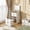White, variant on 3-in-1 Vanity Desk with Lights & Flip Mirror, Small Makeup Vanity Set with Hidden Stool and Storage Drawers, Space-Saving Dressing Table for Bedroom, Pink