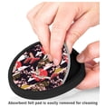 thumbnail image 3 of Silicone Non-Slip Drink Coasters with Removable Printed Absorbent Felt Pad - Set of 4 - Red, White & Gold Flying Cranes, 3 of 3