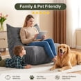 thumbnail image 4 of Walsunny Bean Bag Chair Memory Foam Bean Bag Sofa, Caterpillar Sofa, Lazy Sofa Chair Floor Sofa Couch Single Lounge Chair for Living Room, Bedroom, Office, Dorm, Gray, 4 of 8