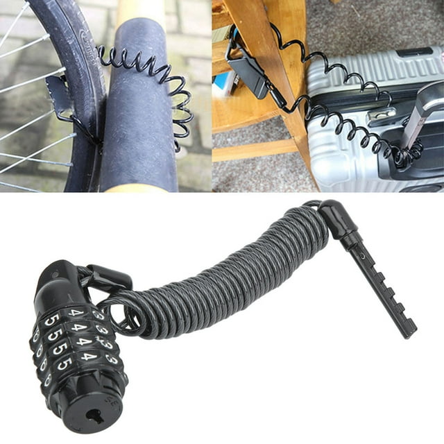 Motorcycle Helmet Lock, Aluminium Alloy Helmet Cable Anti Theft For Bikes