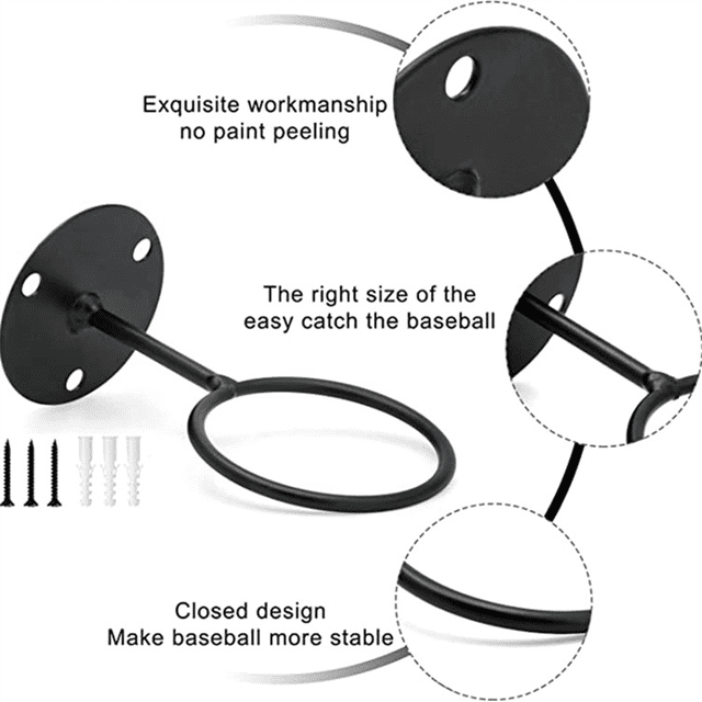 Baseball Bat Rack Storage Shelf Display Holder Multi-Use Wall Mounted Iron Art Space Saving Living Room Bedroom