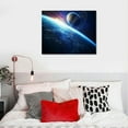 thumbnail image 4 of COMIO Galaxy Planets Canvas Wall Art - Blue Universe Themed Modern Prints for Home Decor Outer Space Framed Painting Solar System Poster Pictures for Kids Teens's Bedroom Living Room, 4 of 4
