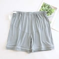 thumbnail image 2 of Rggeeun Women'S Shorts Solid Color Elastic Waist Knit Soft Lightweight Loose Fit Pleated With Adjustable Tie For Summer Running Delicate Hot Pants,Mint Green,M, 2 of 4