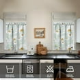 thumbnail image 2 of Boho Daisy Tier Curtains Set of 3 - Floral Retro Kitchen Window Treatments, Semi-Sheer Yellow & White Panels with Valance for Sunny Rooms, 2 of 2