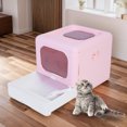 thumbnail image 1 of Caja De Para Gatos Grande Plegable Cuadrada Con Control De Olores, Adecuada Para Mascotas De 16,5 Libras, 1 of 7