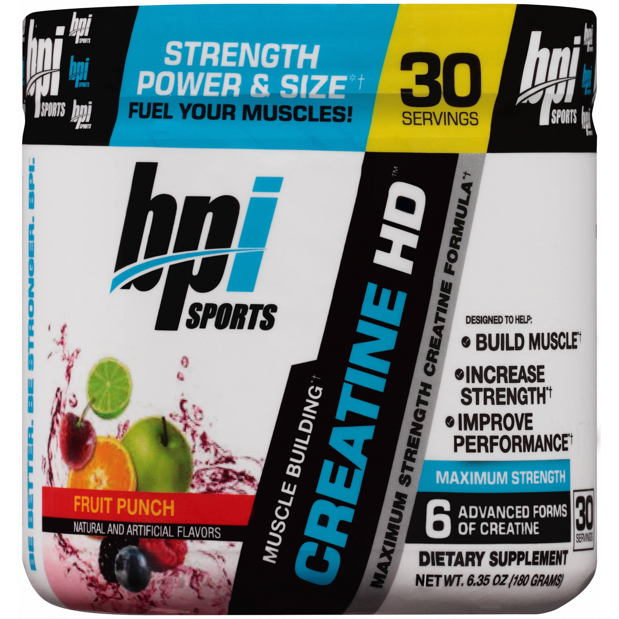 BPI Sports BUILD-HD Creatine Lean Muscle Strength Mass Size Fruit Punch 30 serv 