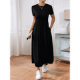 thumbnail image 7 of Women'S Short Sleeve Maxi Dresses Casual Long Dress with Pockets Black S, 7 of 7