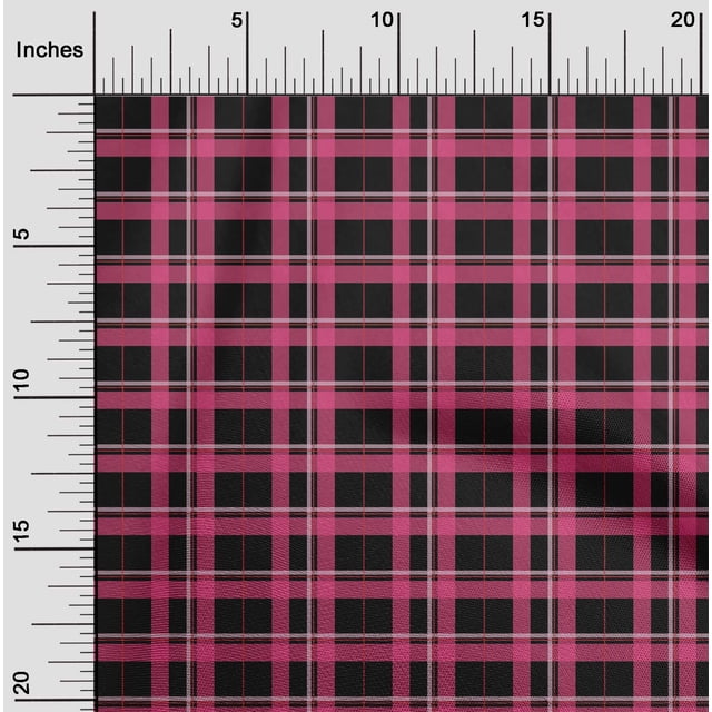 oneOone Polyester Lycra Black Fabric Madras Check Craft Projects Decor Fabric Printed By The Yard 56 Inch Wide