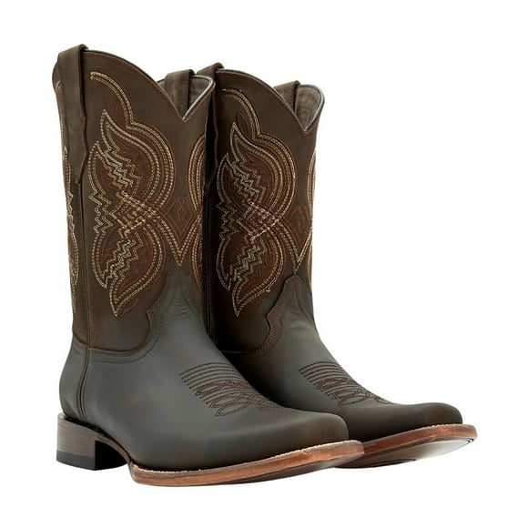 Calzado del Bajío Bota vaquera piel de res suela de cuero para hombre cafe