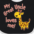 thumbnail image 4 of Inktastic My Great Uncle Loves Me Cute Giraffe Boys or Girls Baby Bib, 4 of 4