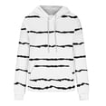 thumbnail image 6 of Jinhomg Women's Striped Print Sweatshirts Fall Casual Comfy Long Sleeve Hoodie Lightweight Loose Fit Kangaroo Pocket Sweatshirt with Drawstring Winter Saving White S, 6 of 6