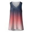 thumbnail image 2 of Playeras,Blusas y Tops,Ropa para Mujer Camisetas Sin Mangas Para Adolescentes Camiseta de verano para mujer Camiseta sin mangas con estampado degradado Camiseta sin mangas con cuello en V (Grey, S), 2 of 5