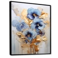 thumbnail image 2 of Designart "Petals Of Elegant Gold And Blue Pansies II" Pansies Floater Framed Wall Decor, 2 of 5