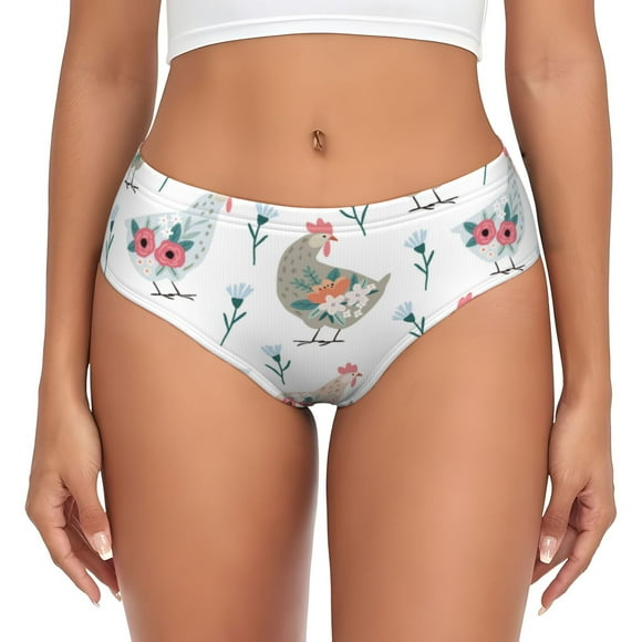 KLL sous-Vêtements pour Femmes Motif Poulet Drôle Culottes Taille Basse Couvrance Totale, Culottes Sans Couture pour Femmes-TP