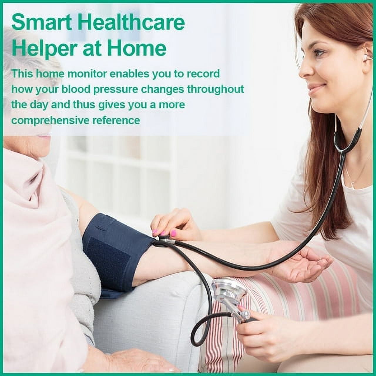 Blood Pressure Monitor, Automatic Blood Pressure Monitor Upper Arm Sphygmomanometer with Backlight Display, Adjustable Cuff and Dual User Mode