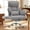 Gray, variant on NYOAK Reclining Office Chair with Footrest, Wide Seat Criss Cross Corduroy Desk Chair with 180 Degree Flat Armrests and Lumbar Pillow, Pink, 330 lb