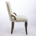 thumbnail image 5 of Hassch Upholstered Dining Chairs Set of 2, Vintage Accent Side Chairs with Button Tufted Back, Nailhead Trim, Solid Wood Legs, for Kitchen & Dining Room (Beige), 5 of 10