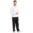 thumbnail image 6 of Tyhengta Mens Pants Athletic Open Bottom Running Pants Mesh Mens Sweatpants with Pockets Black/Wine M, 6 of 7
