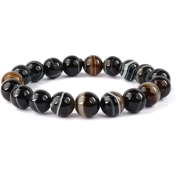 Crystal Bracelet for Women and Men Pack of 2, 8mm Healing Beads Stretchable Energy Bracelet for Protection, Grounding, and Healing Jewelry