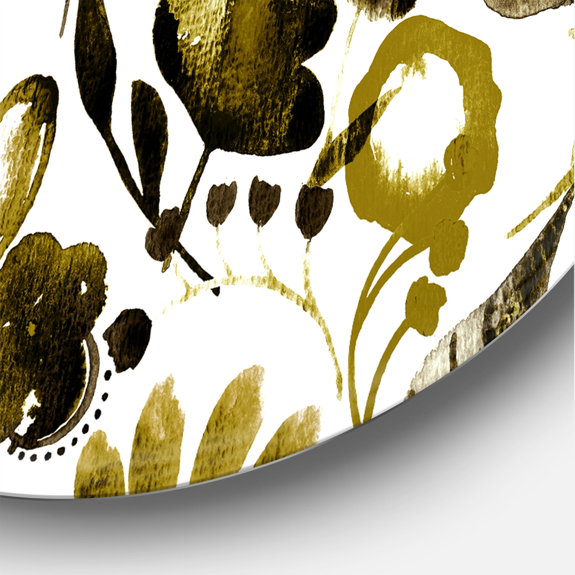 Designart 'Vital Abundance Of Wildflowers II' Modern Circle Metal Wall Art 11x11 - Disc of 11