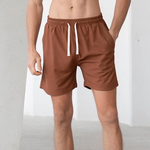 pstuiky Pantalones cortos deportivos para hombre, Pantalones cortos casuales de moda para hombre con cintura elástica texturizada y múltiples bolsillos con cordón ajustable Pantalones cortos de golf