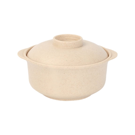 Chanana Wheat Straw Microwave Noodle Bowl with Lid, Unbreakable Lightweight Rice Bowl, Instant Noodles Bowls Soaking Bowls, Dishwasher Safe, Beige