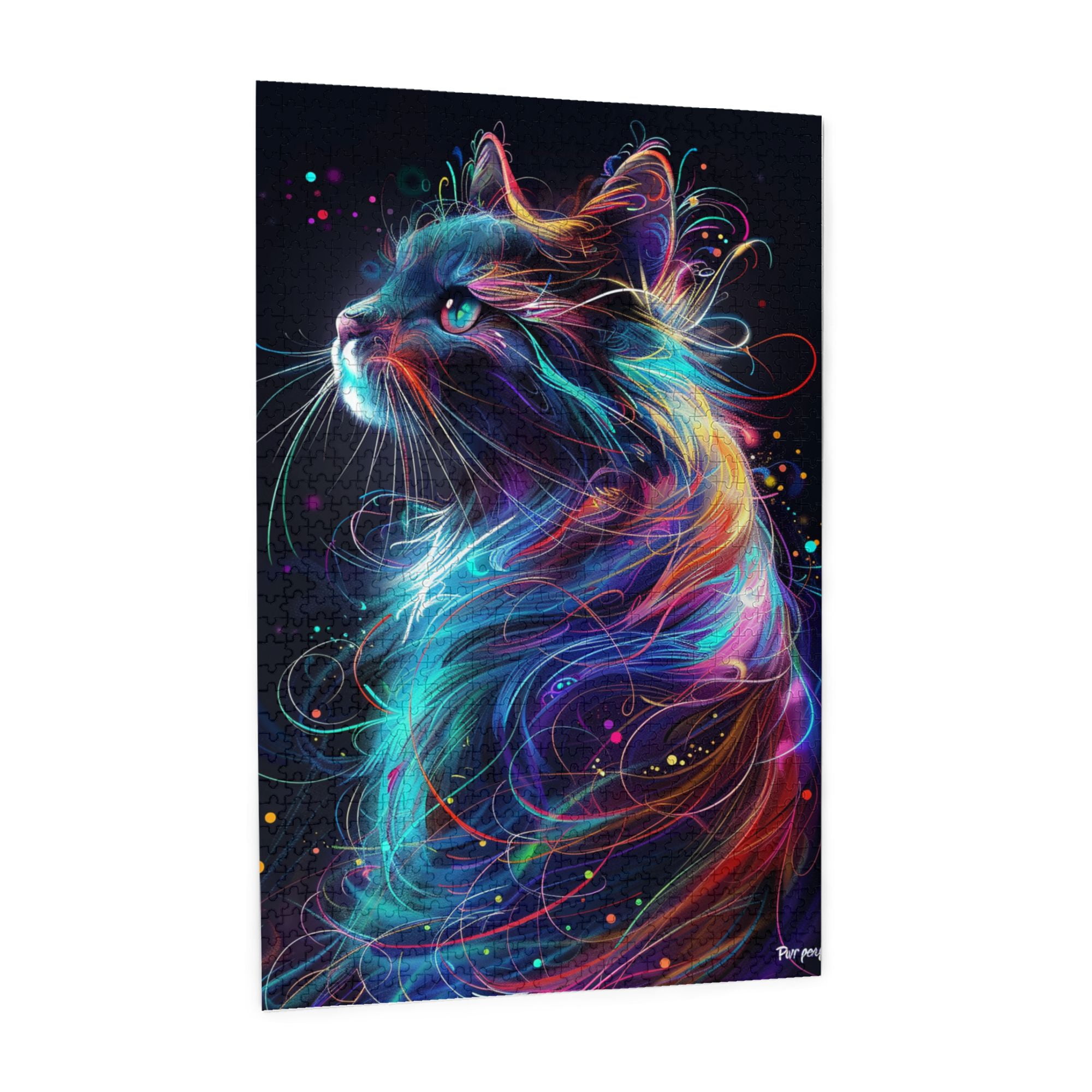 1000 PCS Modern Art Colorful Cat 1000 Piece Animal Puzzle,Brain Challenge,Rich Colors And Unique Designs Bring A Different Visual Experience,Classic Animal Wooden Jigsaw Puzzles,Vibrant Design