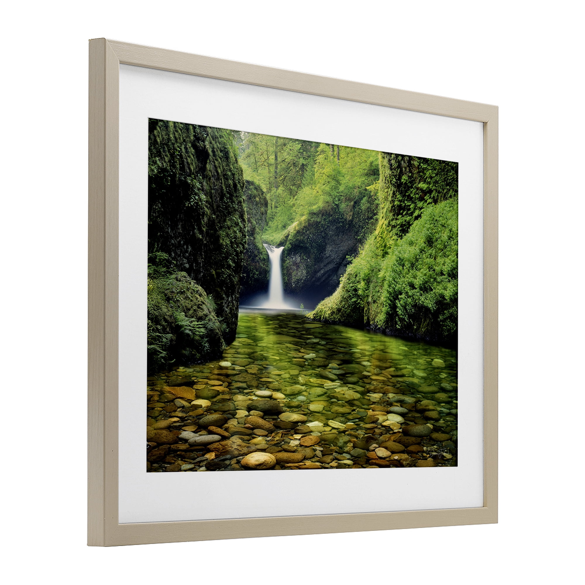 Stupell Industries Punchbowl Falls in Emerald Forest Birch Framed Print Under Glass, design by Dennis Frates