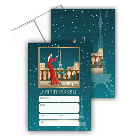 Stonehouse Collection | Paris Themed Party Invitations for Kids and Adults | Fre