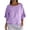 *Purple, variant on ClodeEU Women's Linen Blend 3/4 Sleeve Crewneck Shirt ,Casual Cropped Loose Tops Beige,Womens Plus M