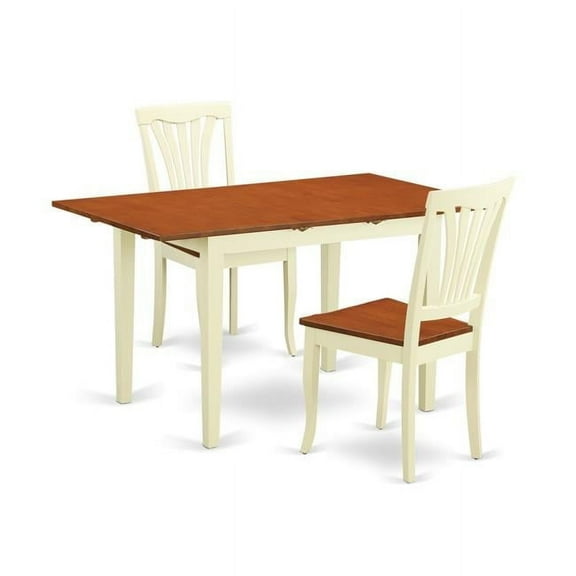 Dining Room Set - Table & 2 Chairs, Buttermilk & Cherry - 3 Piece