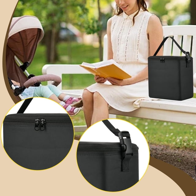 Bolsa térmica para leche , calentador de biberones, organizador de tela Oxford con correa para exteriores, hogar, trabajo, picnic, viajes