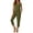 Army Green, variant on Womens Capris Jumpsuit Solid Color Neck Sleeveless Top Elastic Waist 3/4 Length Pants Set