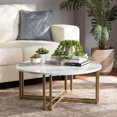 thumbnail image 5 of Baxton Studio Maeve Modern and Contemporary Gold Finished Metal Coffee Table With Faux Marble Tabletop, 5 of 5