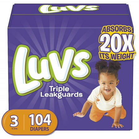 Luvs Triple Leakguards Diapers Size 3 104 Count