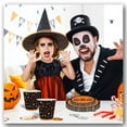 thumbnail image 3 of putnchl Halloween Pumpkin/ Ghost/ Party Disposables Printed Tissue Paper Plate Plastic Knife And Fork Party Set, 3 of 4