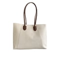 thumbnail image 2 of PU Leather Tote Bag, Shoulder Bags for Women, Top Handle Handbags, Large Purse Lightweight&Comfortable To Carry for Work Travel Shopping （White）, 2 of 6